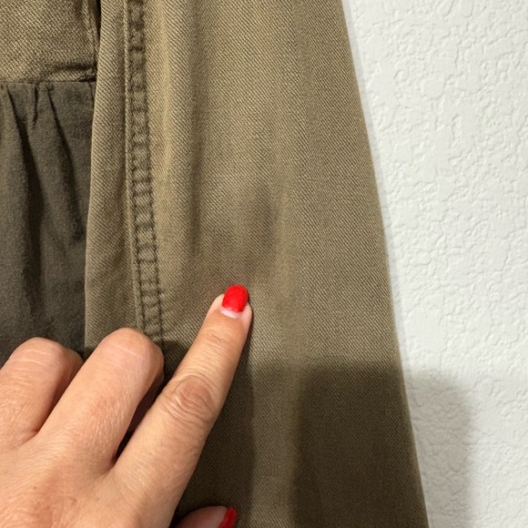 Anthropologie Military Style Olive Jacket with Peplum Hem, Beaded, Cotton/Linen - Picture 11 of 15